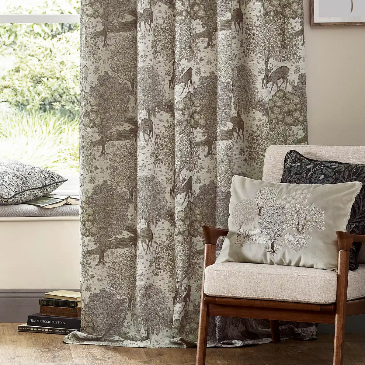 Brook Linen Thermal Blackout Dimout Pencil Pleat Curtains - additional product view 3