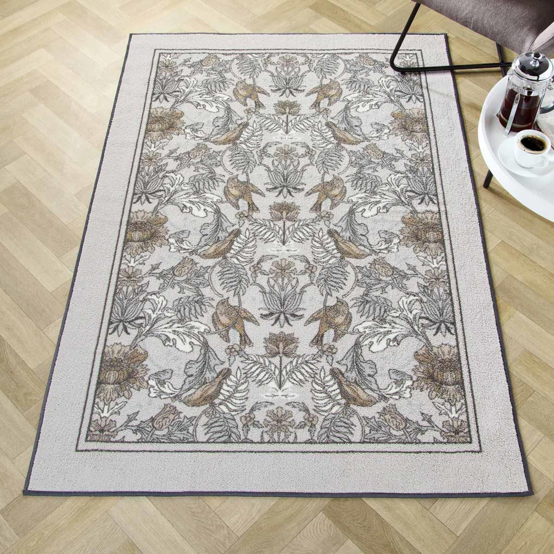 Finch & Flower Navy Floral Washable Rug 120cm x 180cm