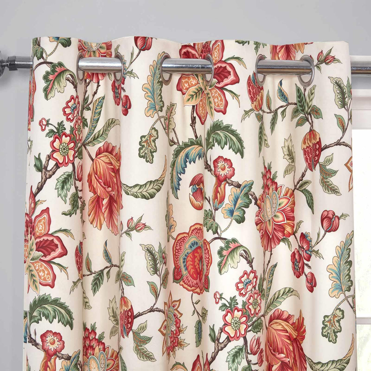 Linden Floral Velvet Eyelet Curtains by Sundour