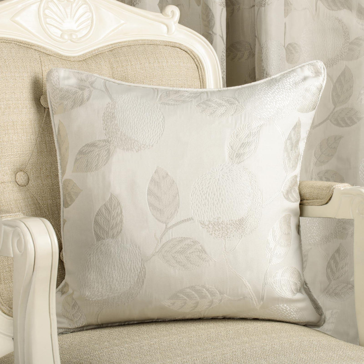 Curtina Bramford Jacquard Beige Cushion Cover