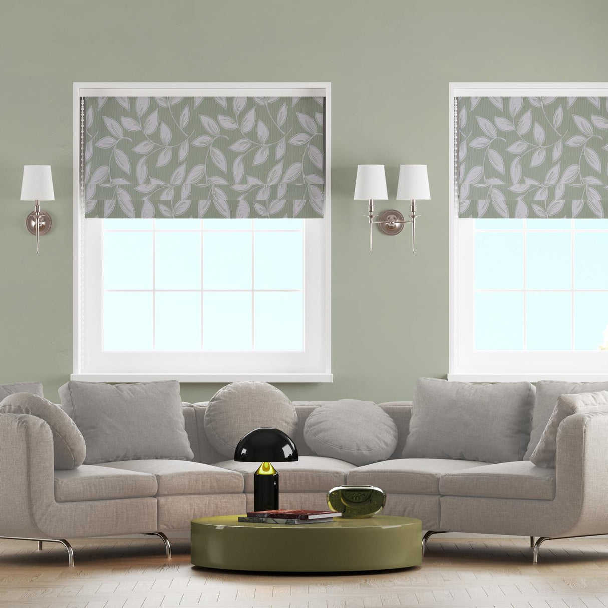 Paros Green Made To Measure Roman Blind by Style Furnishings