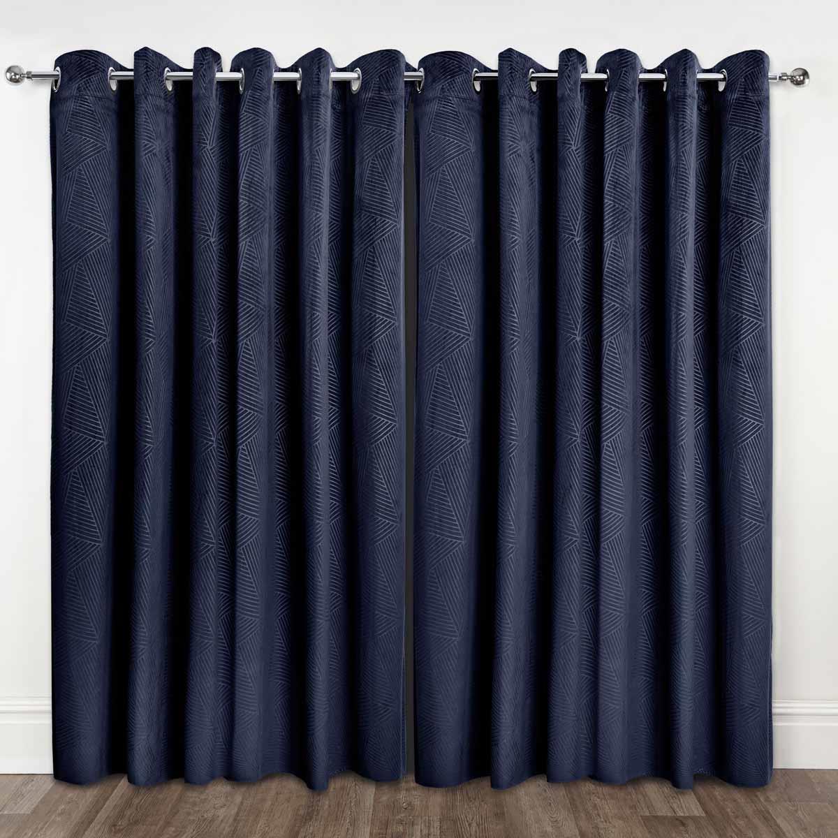 Thermal Embossed Velvet Blackout Eyelet Curtains by Emma Barclay