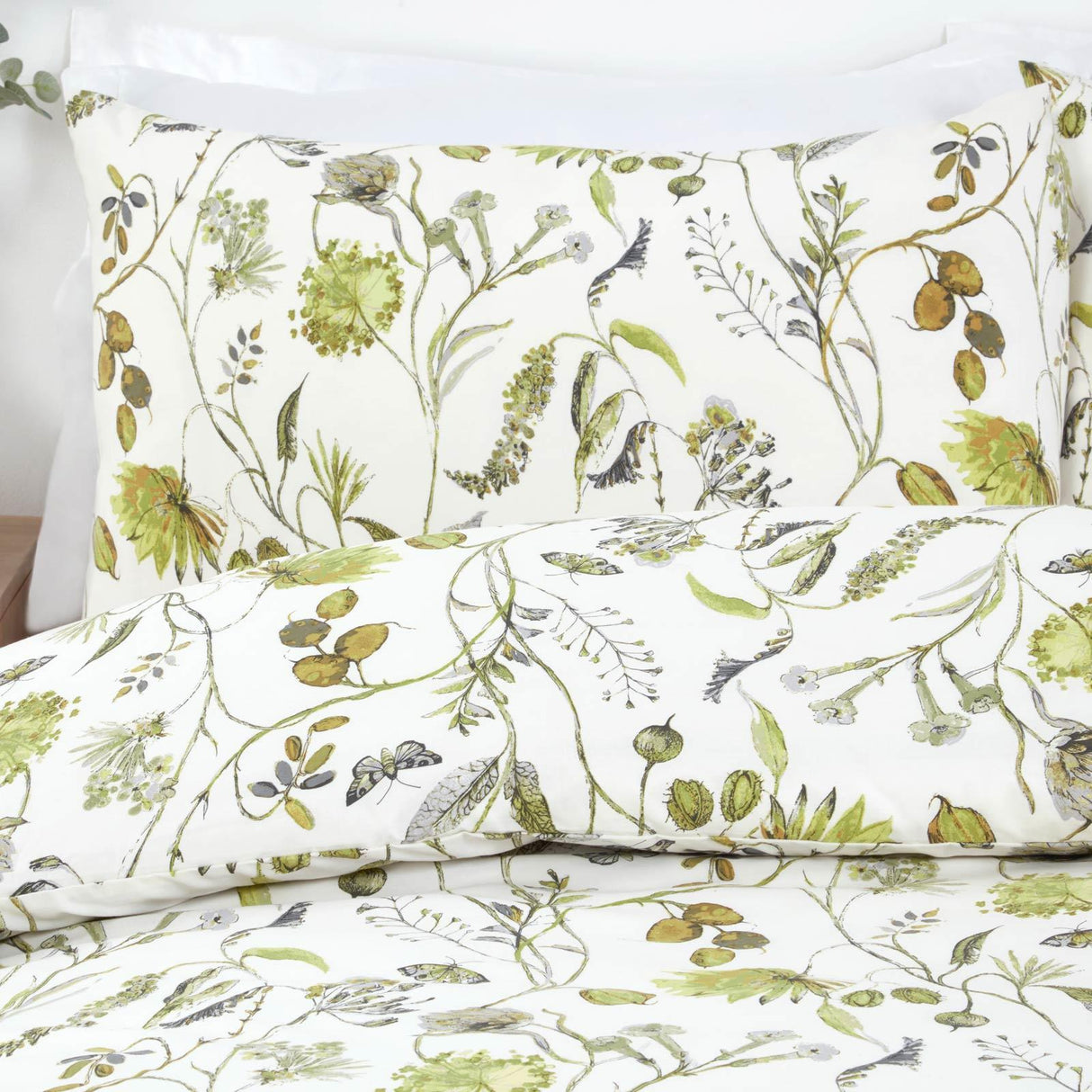 Grove Floral Fennel Duvet Cover Set