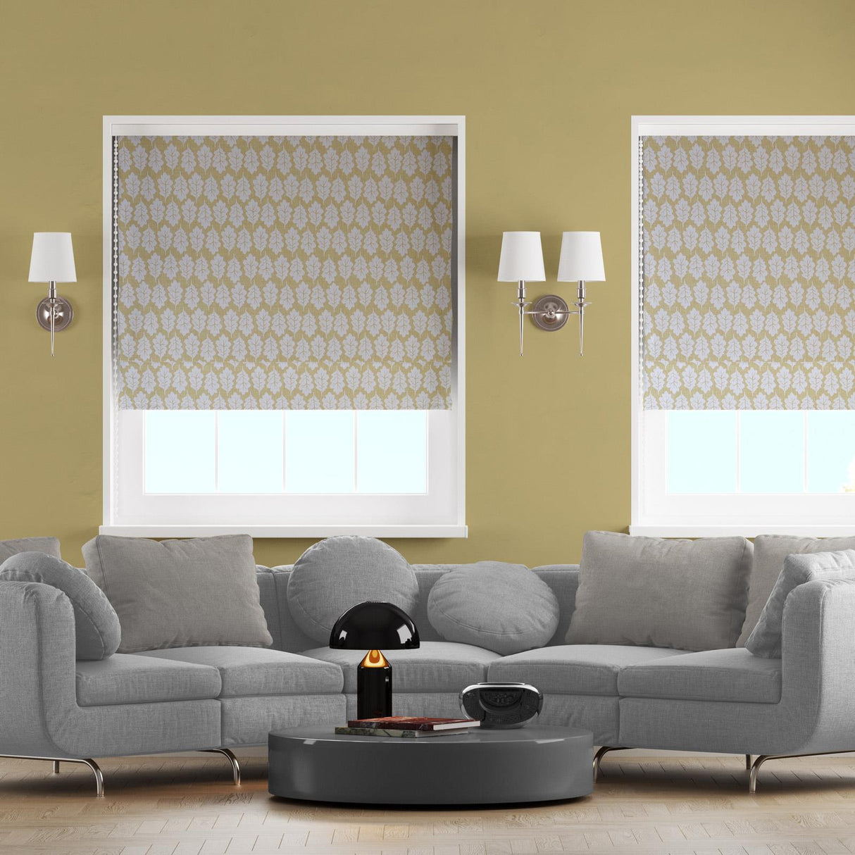 Oak Leaf Sand Made To Measure Roman Blind by Style Furnishings