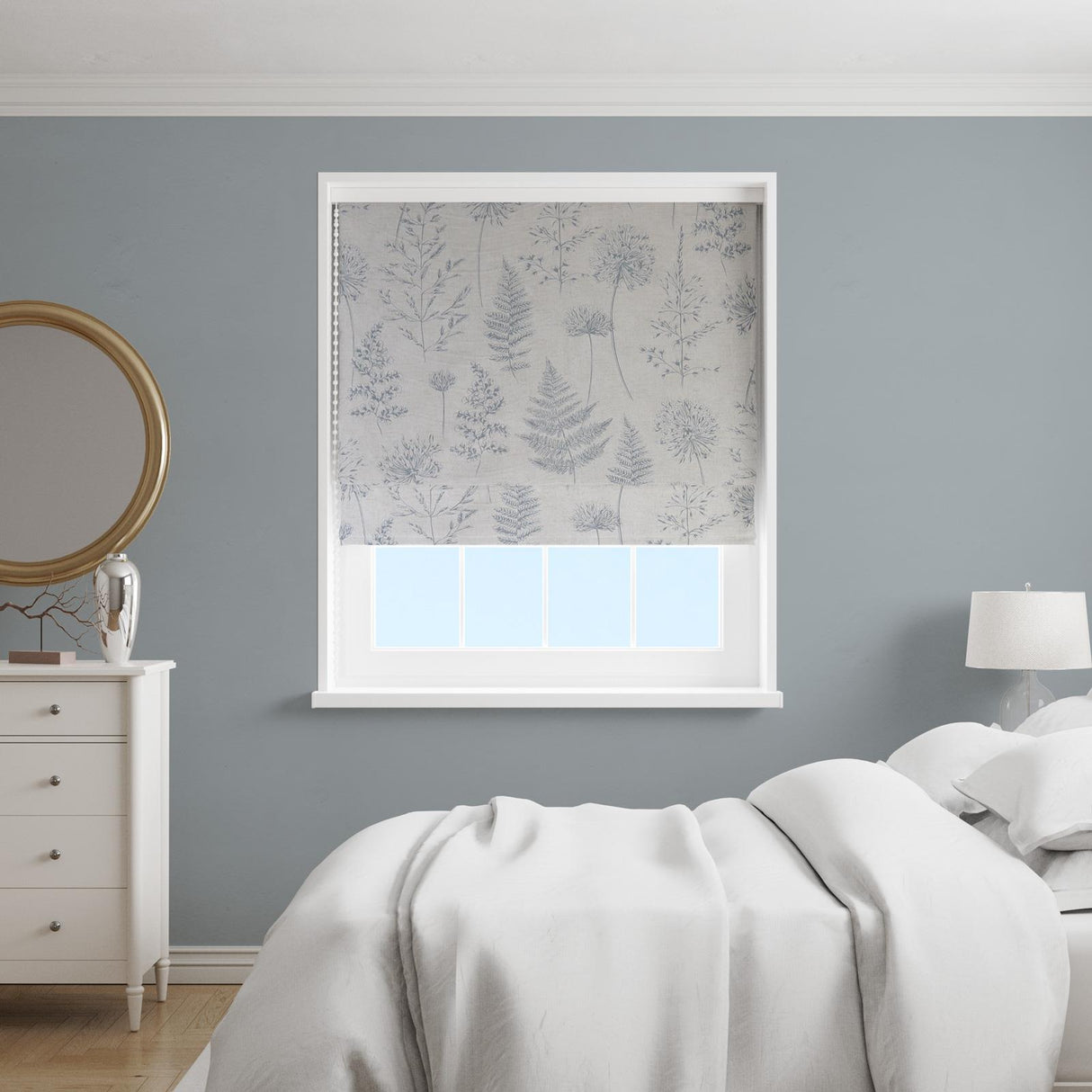 Chervil Blue Mist Made To Measure Roman Blind by Style Furnishings