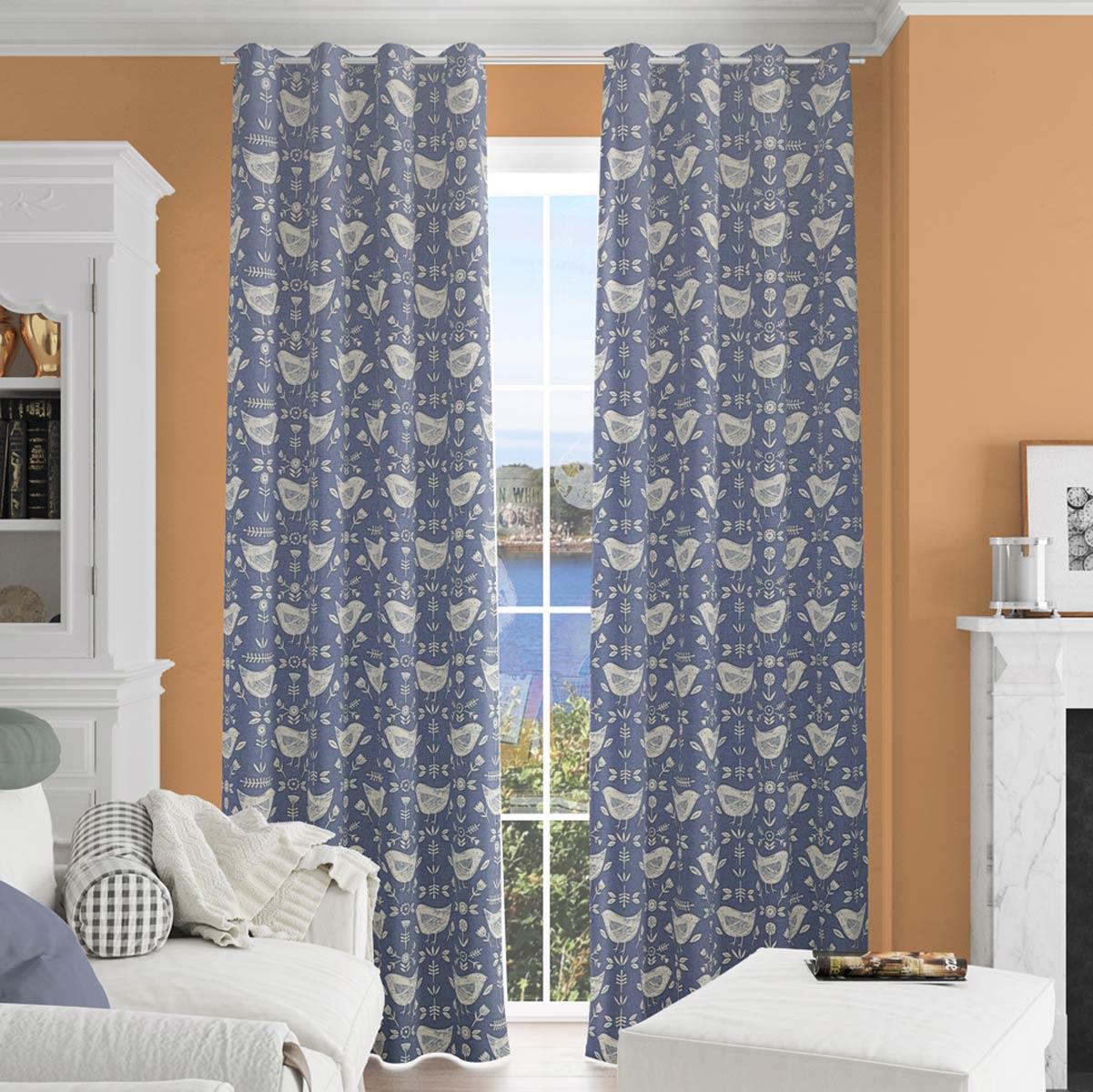 Narvik Blue Made To Measure Curtains by Style Furnishings