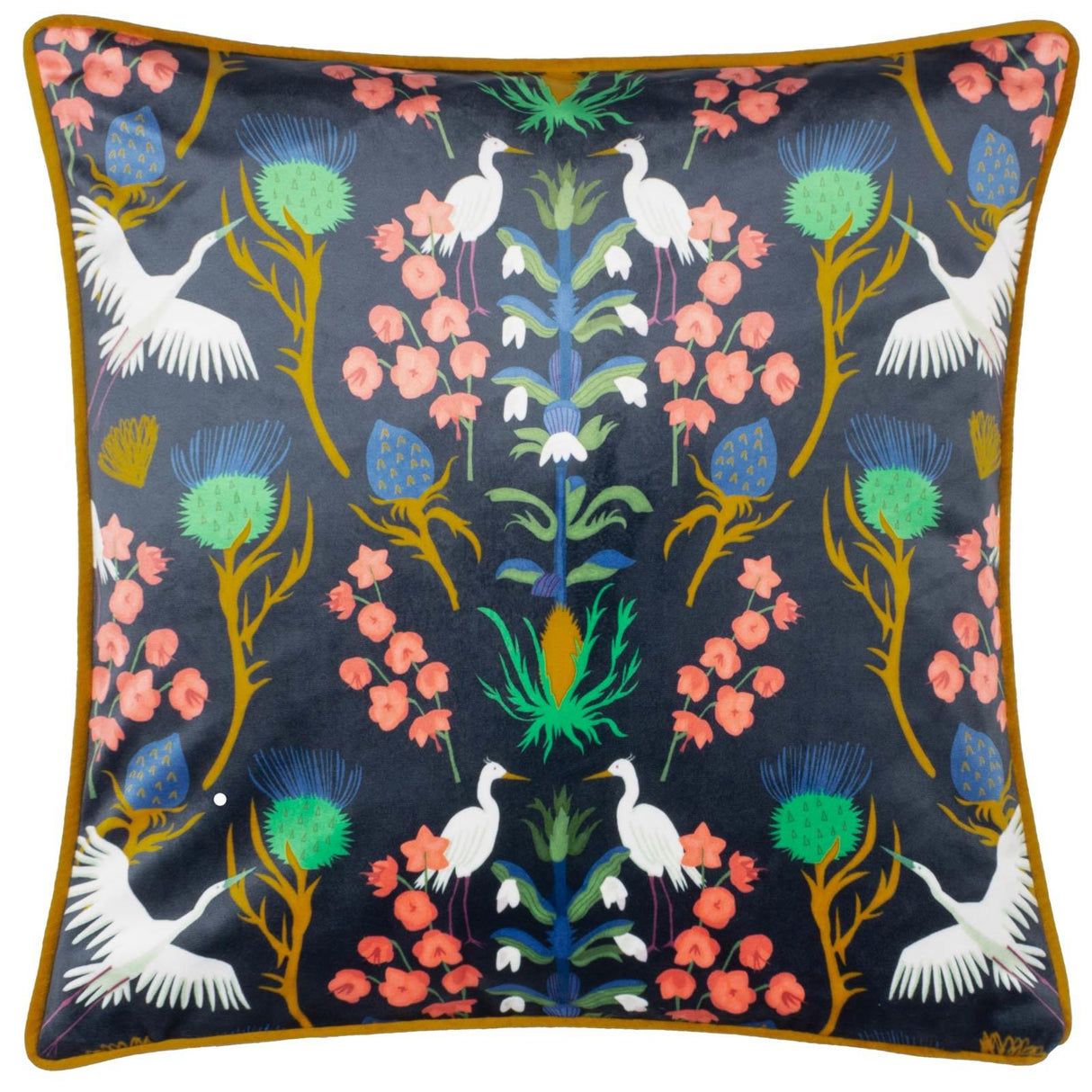 Herons Illustrated Velvet Cushion Cover 17" x 17" by Kate Merritt 2