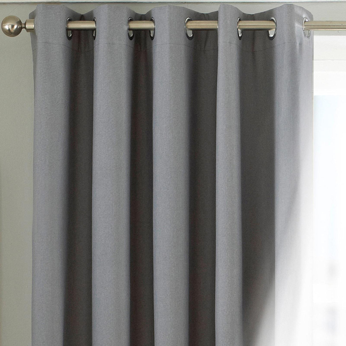 Twilight Blackout Eyelet Curtains Silver 90" x 72" by Riva Home