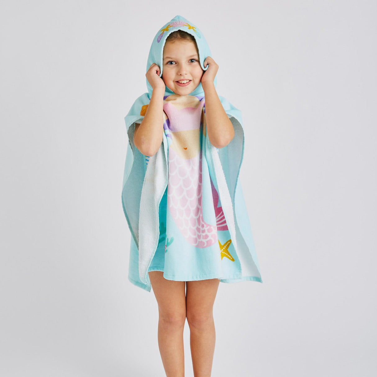 Mermaid Kids Hooded Towel Poncho by Catherine Lansfield