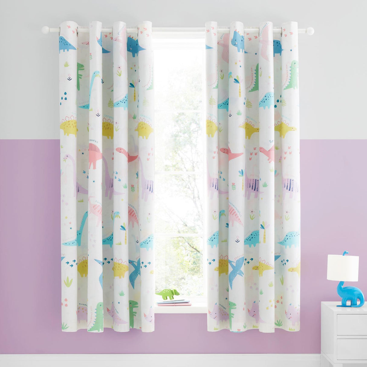 Dinosaur Friends Eyelet Curtains by Catherine Lansfield