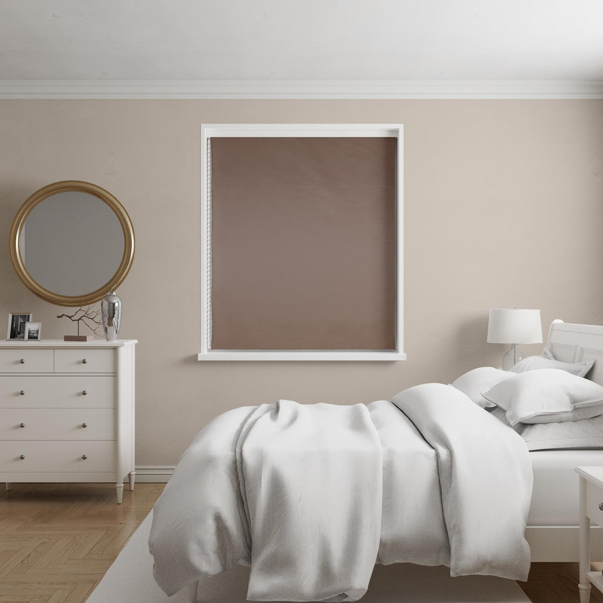 Lucida Taupe Made To Measure Roman Blind by Style Furnishings