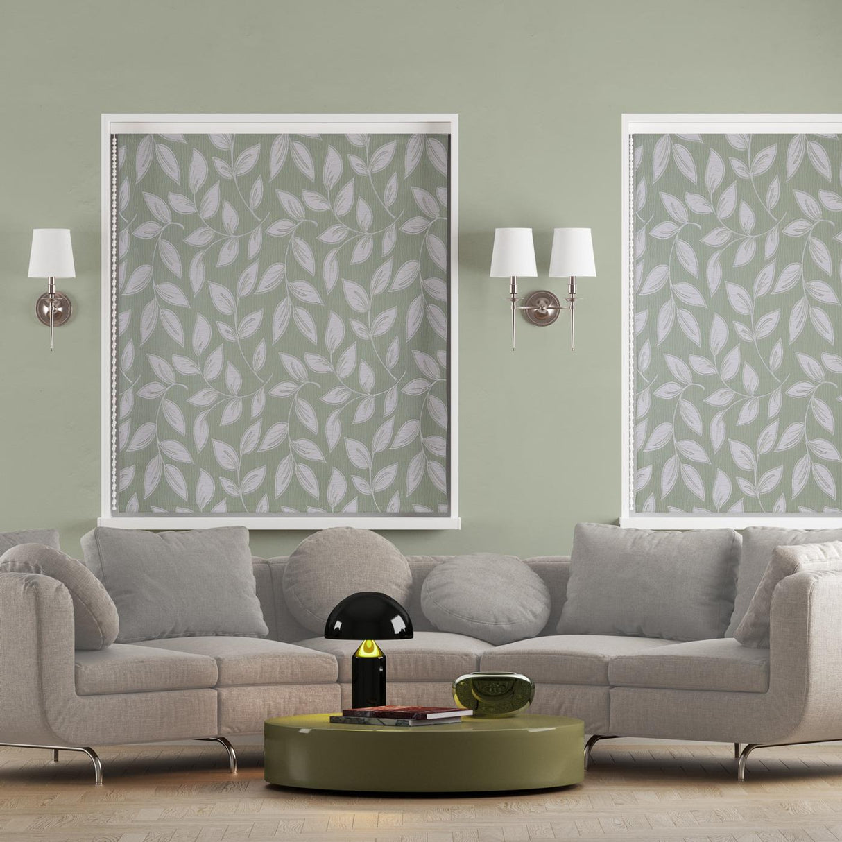 Paros Green Made To Measure Roman Blind by Style Furnishings