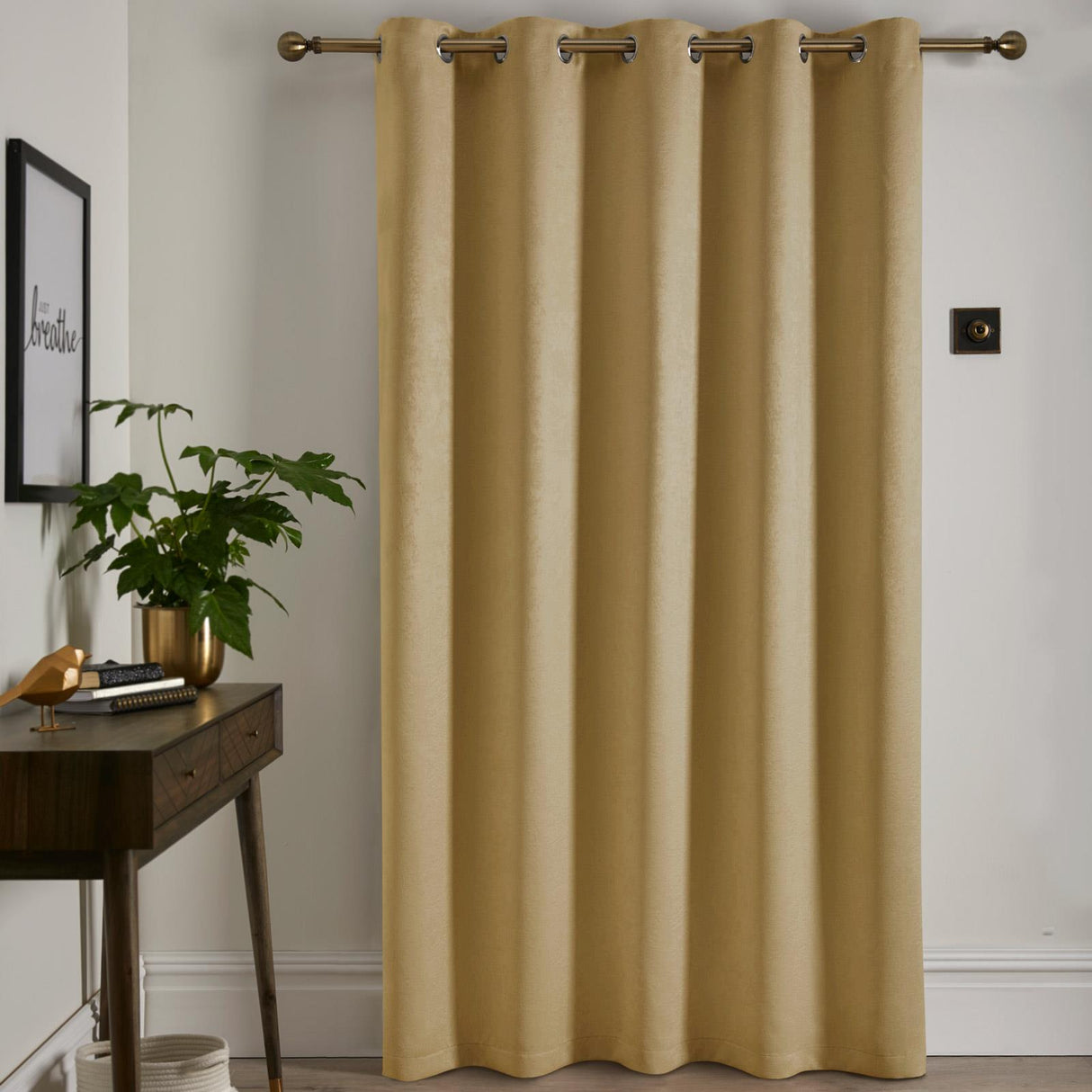 Strata Woven Thermal Door Curtain 66" x 84" by Fusion