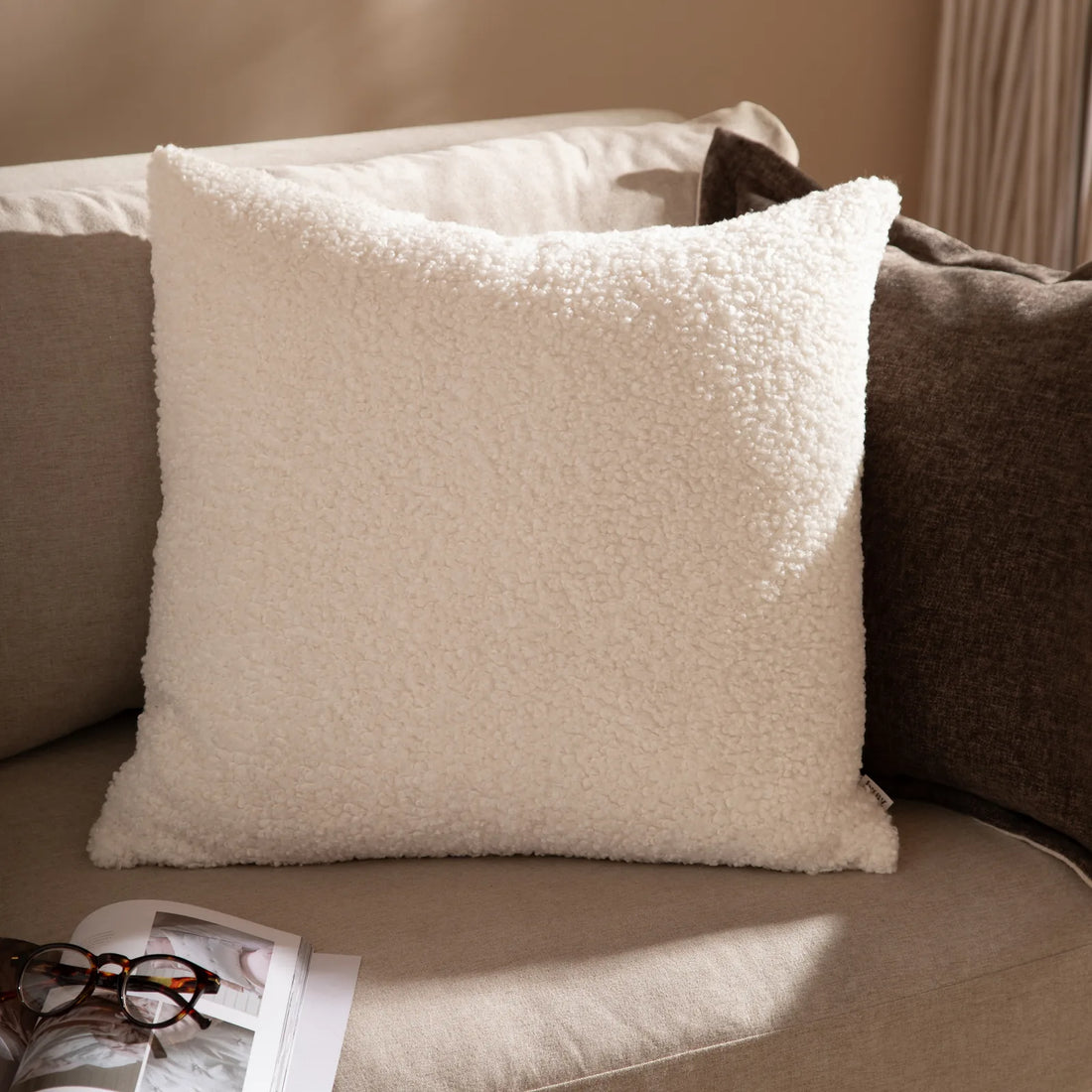 Cabu Chunky Boucle Cushion Cover Ecru 55 x 55cm