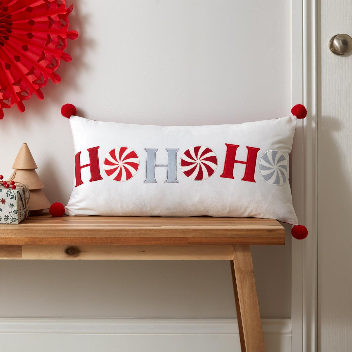 Catherine Lansfield Ho Ho Ho Christmas Filled Cushion