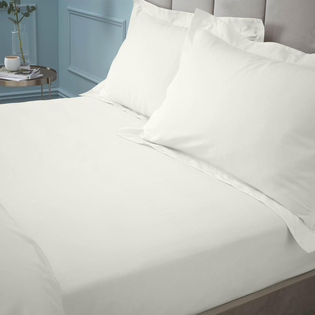 Bianca 180 Thread Count Egyptian Cotton 34cm Deep Fitted Sheet - Cream