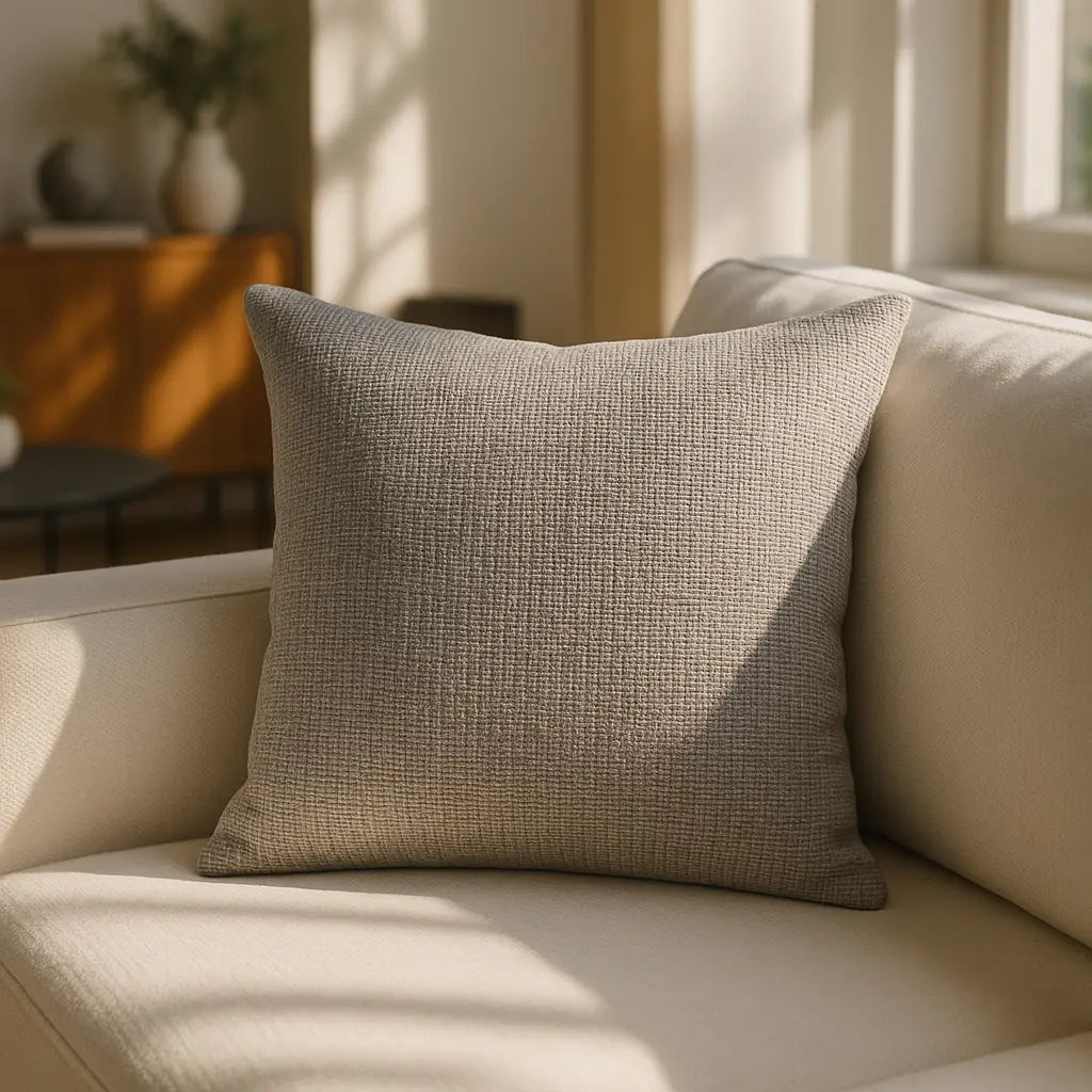 Cambridge Chenille Natural Cushion Cover and Filled Cushion 45cm x 45cm