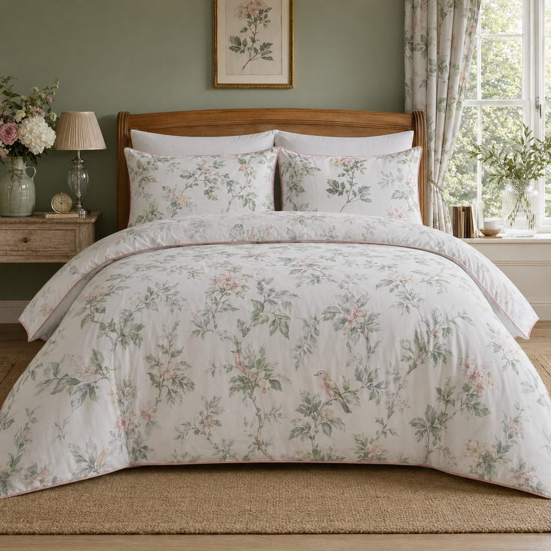 Campion Floral Cotton Sateen Duvet Cover Set