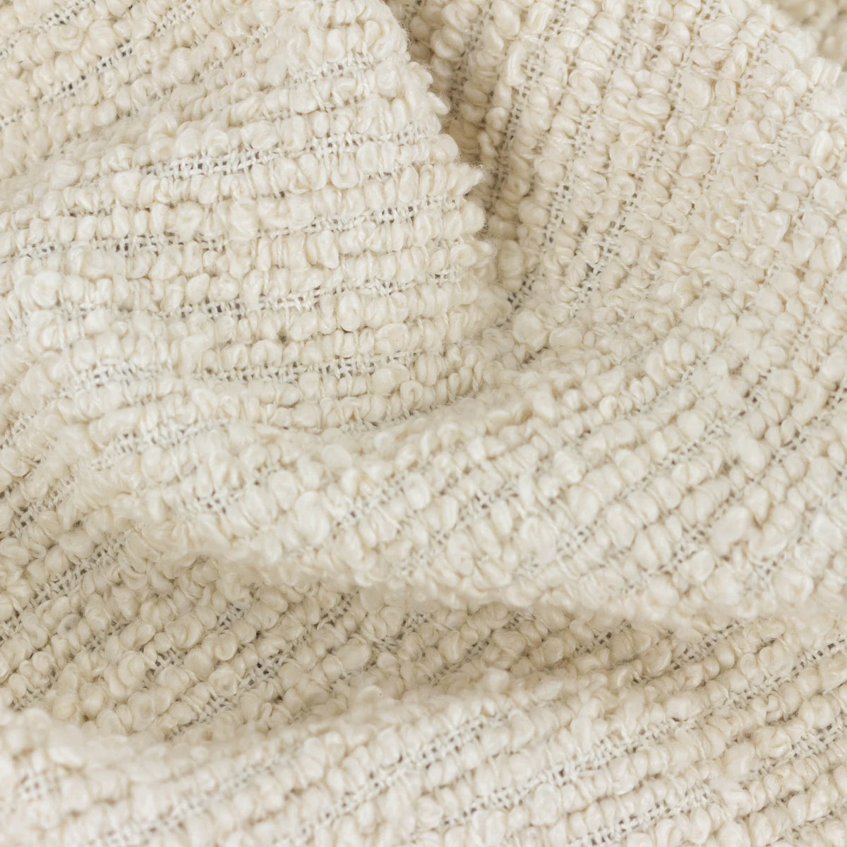 Candar Boucle Woven Tasselled Ecru Throw Blanket 130cm x 170cm - additional product view 4