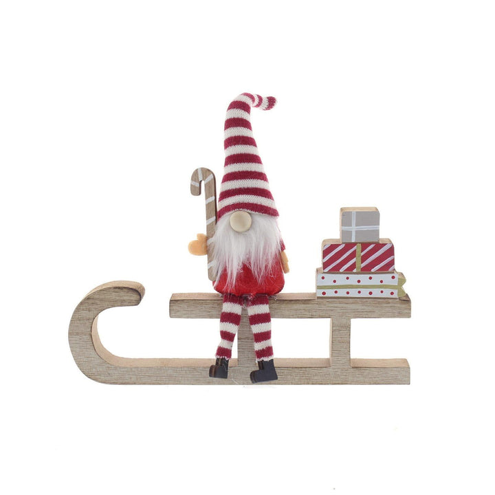 Candy Cane Gonk Wooden Sleigh - Ideal