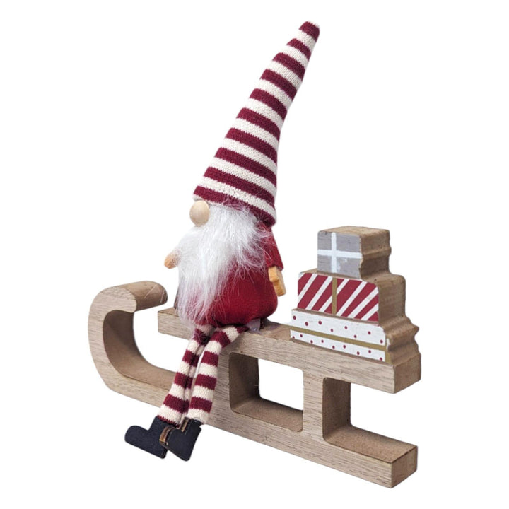 Candy Cane Gonk Wooden Sleigh - Ideal