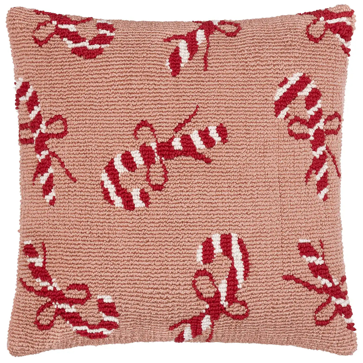 Candy Canes Tufted Cushion Cover Pink/Red 45 x 45cm - image 2