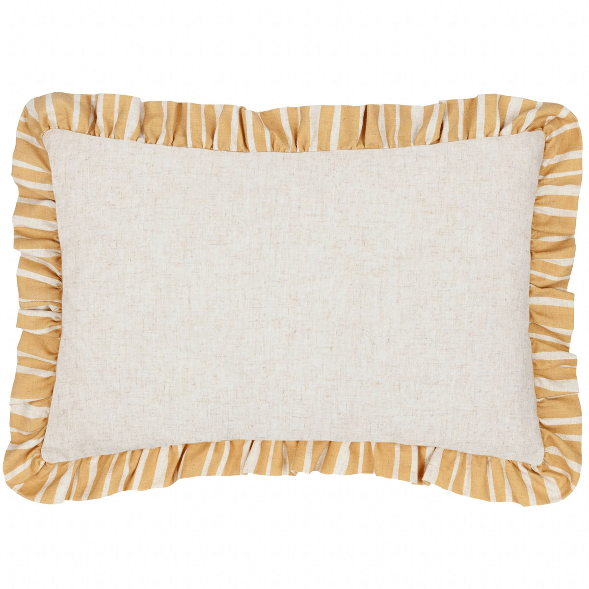 Carmon Stripe Linen / Ochre Cushion Cover or Filled Cushion 40cm x 60cm - additional product view 2