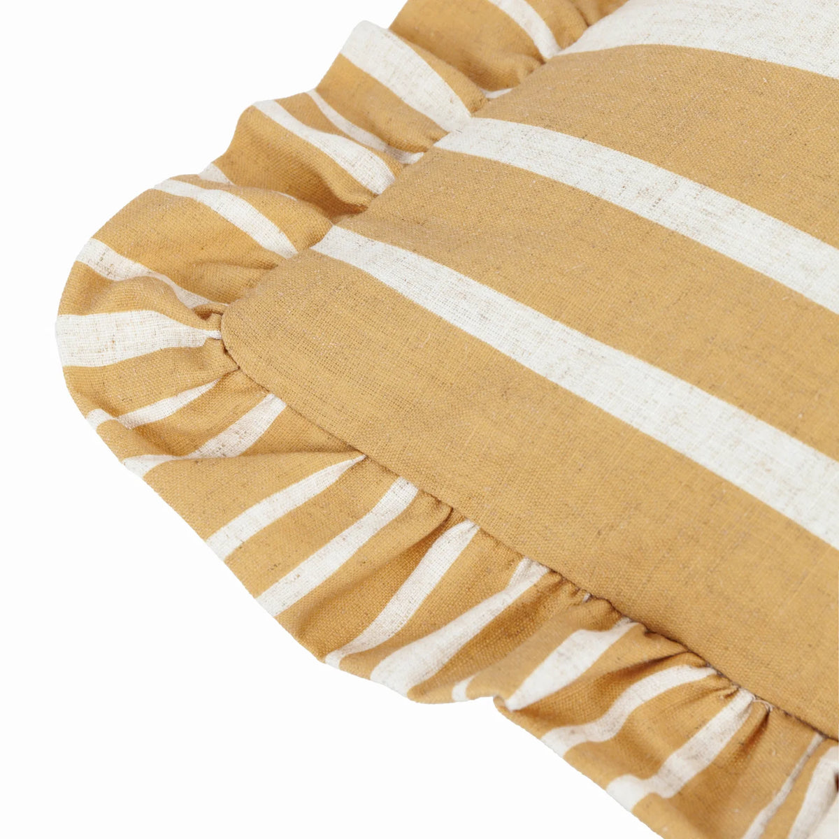 Carmon Stripe Linen / Ochre Cushion Cover or Filled Cushion 40cm x 60cm - additional product view 4