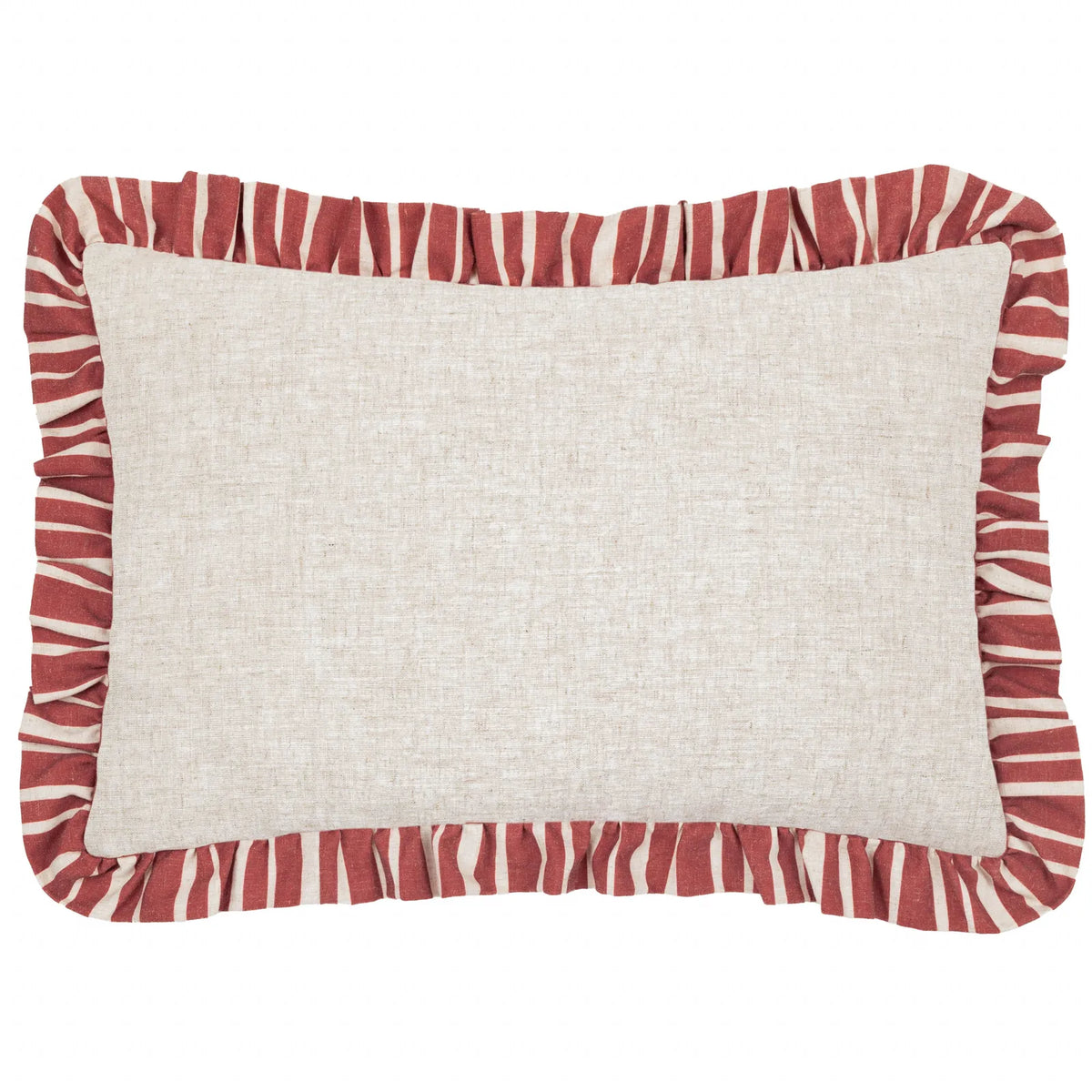 Carmon Stripe Linen / Red Cushion Cover or Filled Cushion 40cm x 60cm - additional product view 2