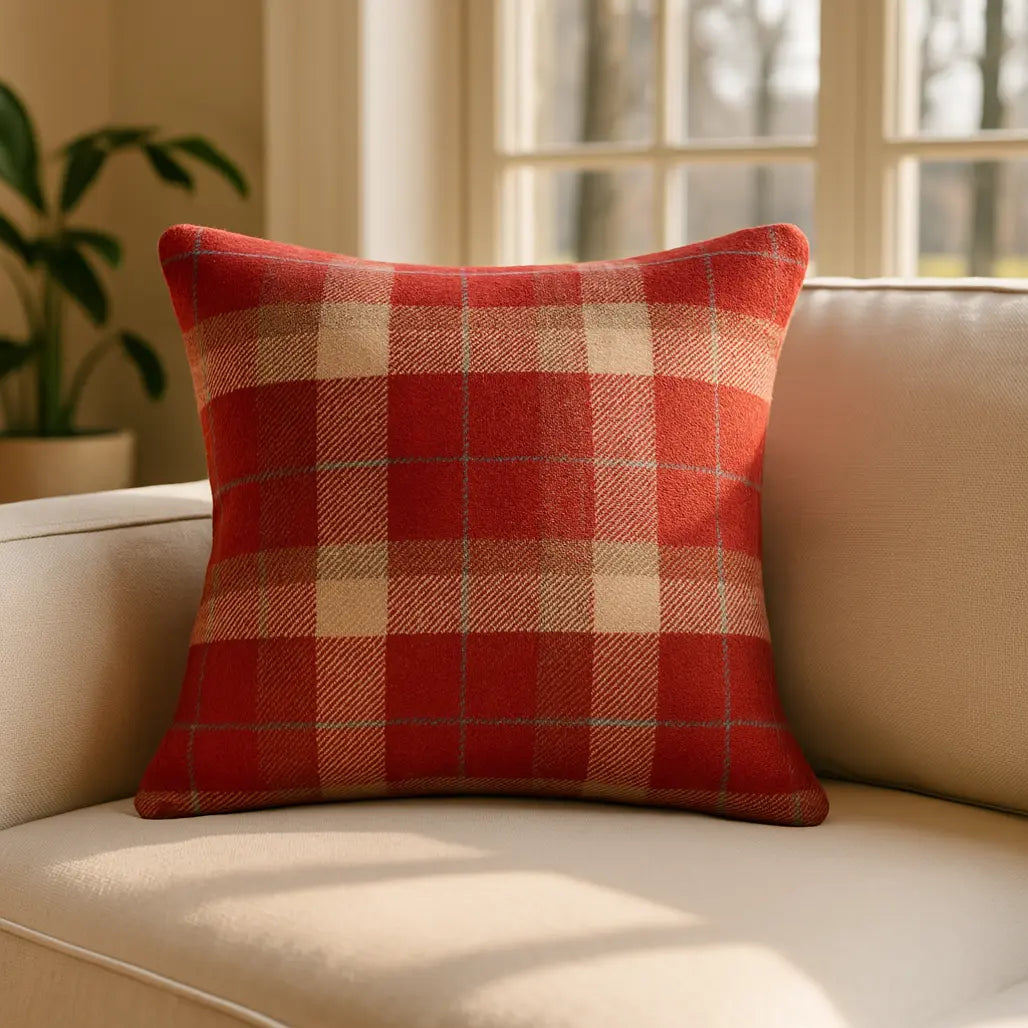 Carnoustie Red Cushion Cover 45cm x 45cm