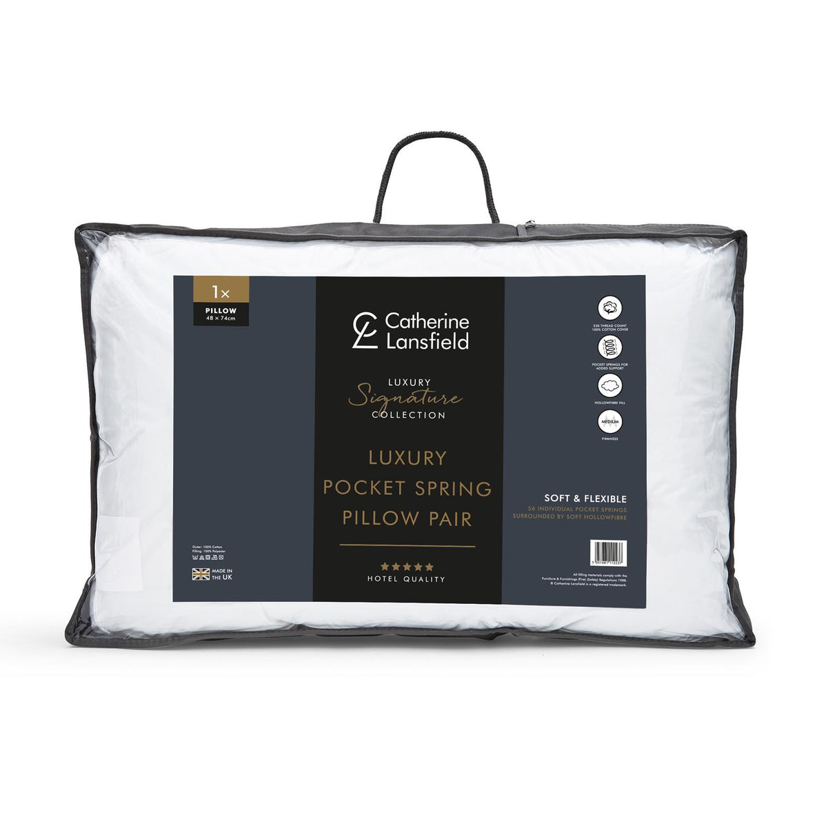 Luxury Pocket Spring Pillow by Catherine Lansfield
