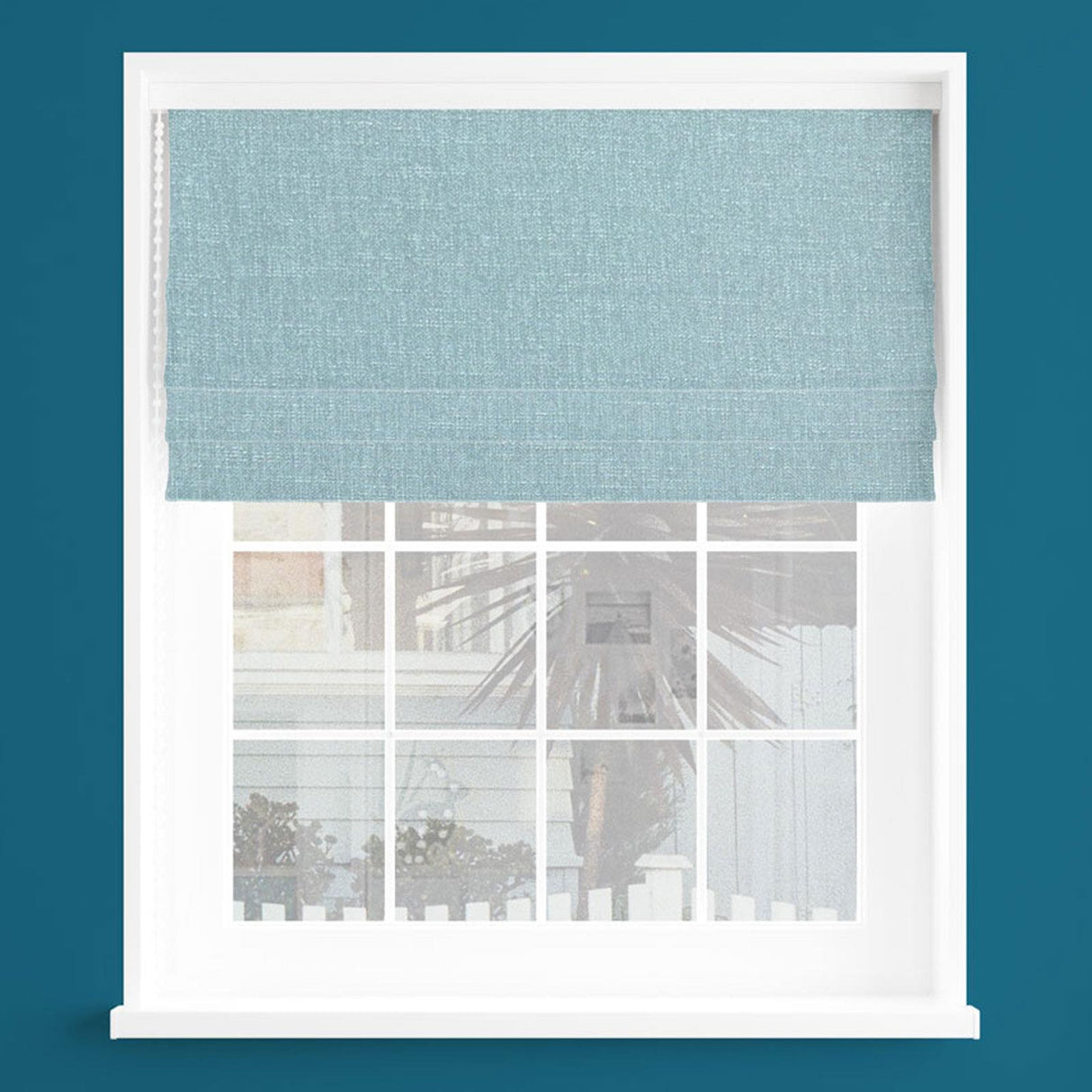Mestre Soft Teal Made To Measure Roman Blind by Style Furnishings