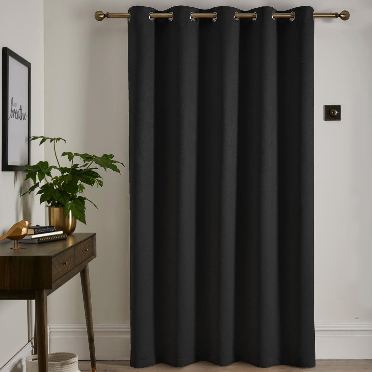 Strata Woven Thermal Door Curtain 66" x 84" by Fusion