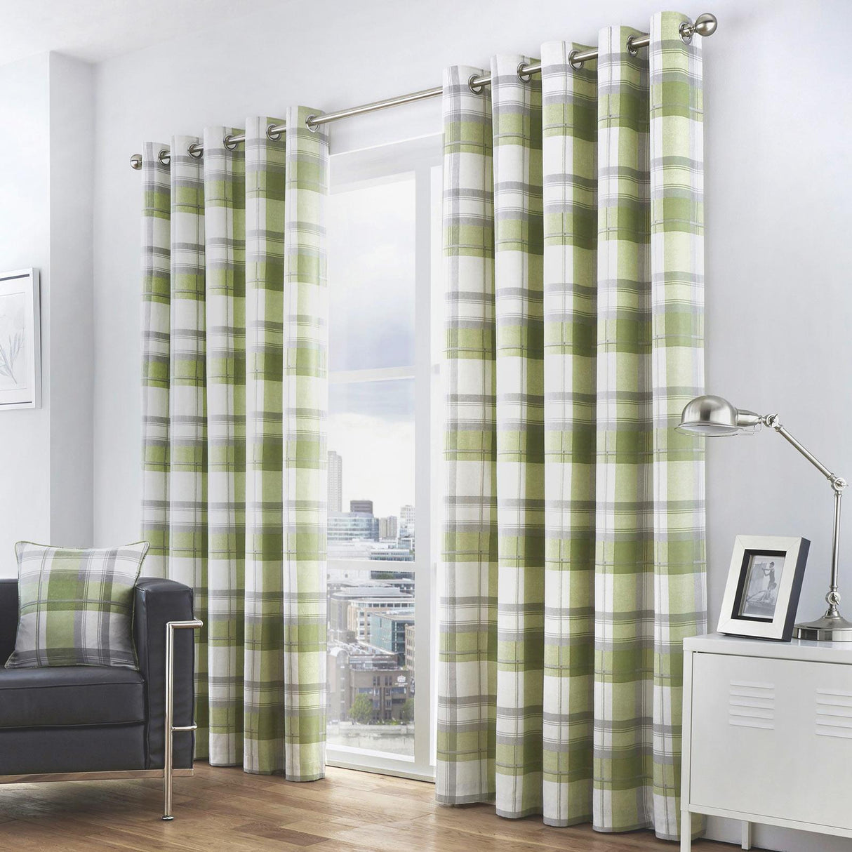 Balmoral Check Eyelet Curtains by Fusion