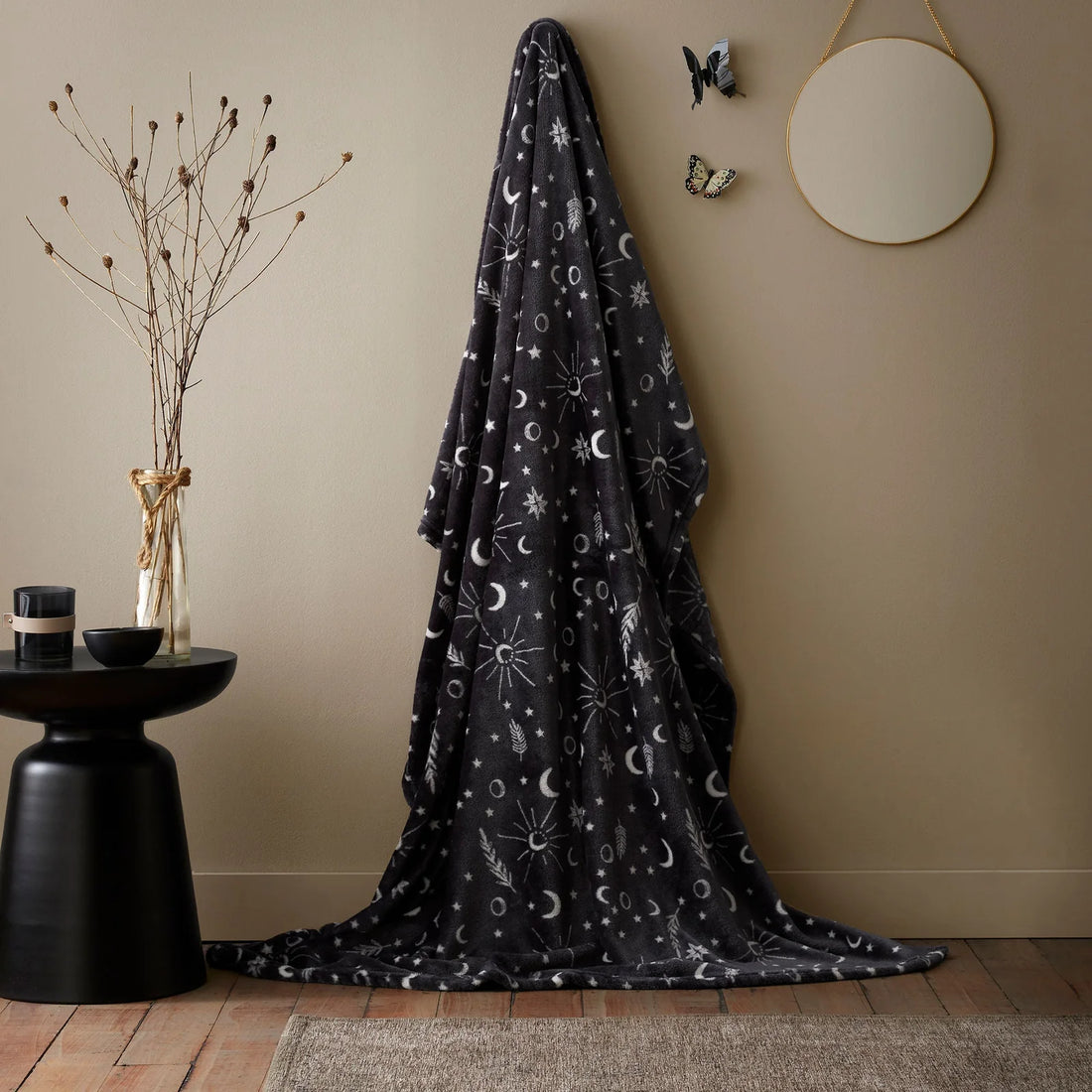 Celeste Grey Throw Blanket 120 x 150cm