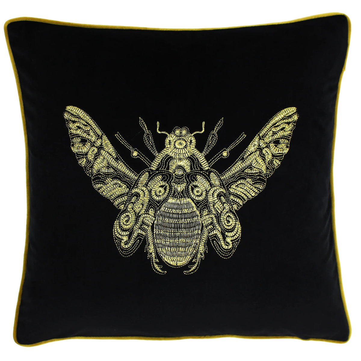 Cerana Velvet Black Cushion Cover 50cm x 50cm - additional product view 1