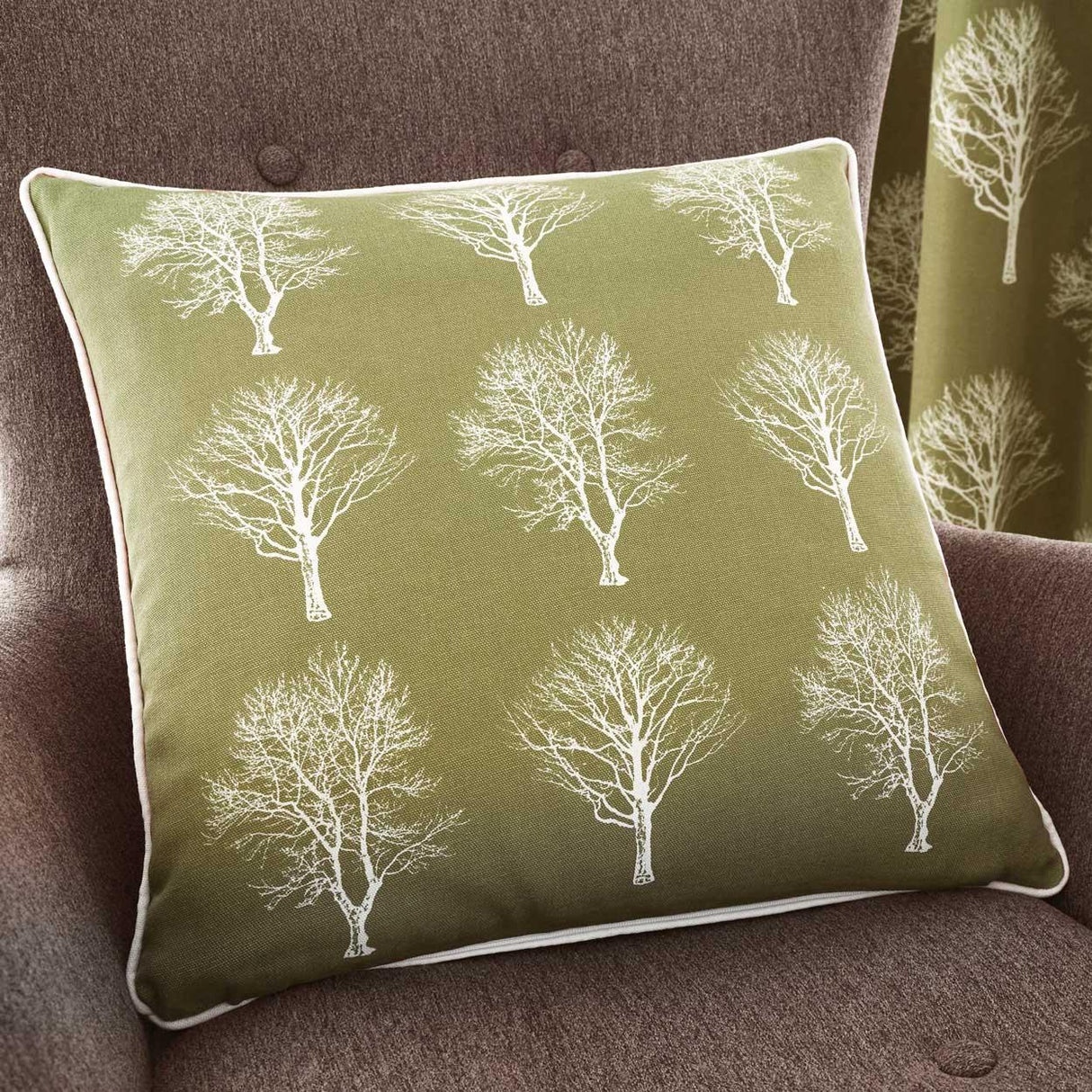 Fusion Woodland Trees Duck Egg Patterned Cushion Cover 43cm x 43cm 6
