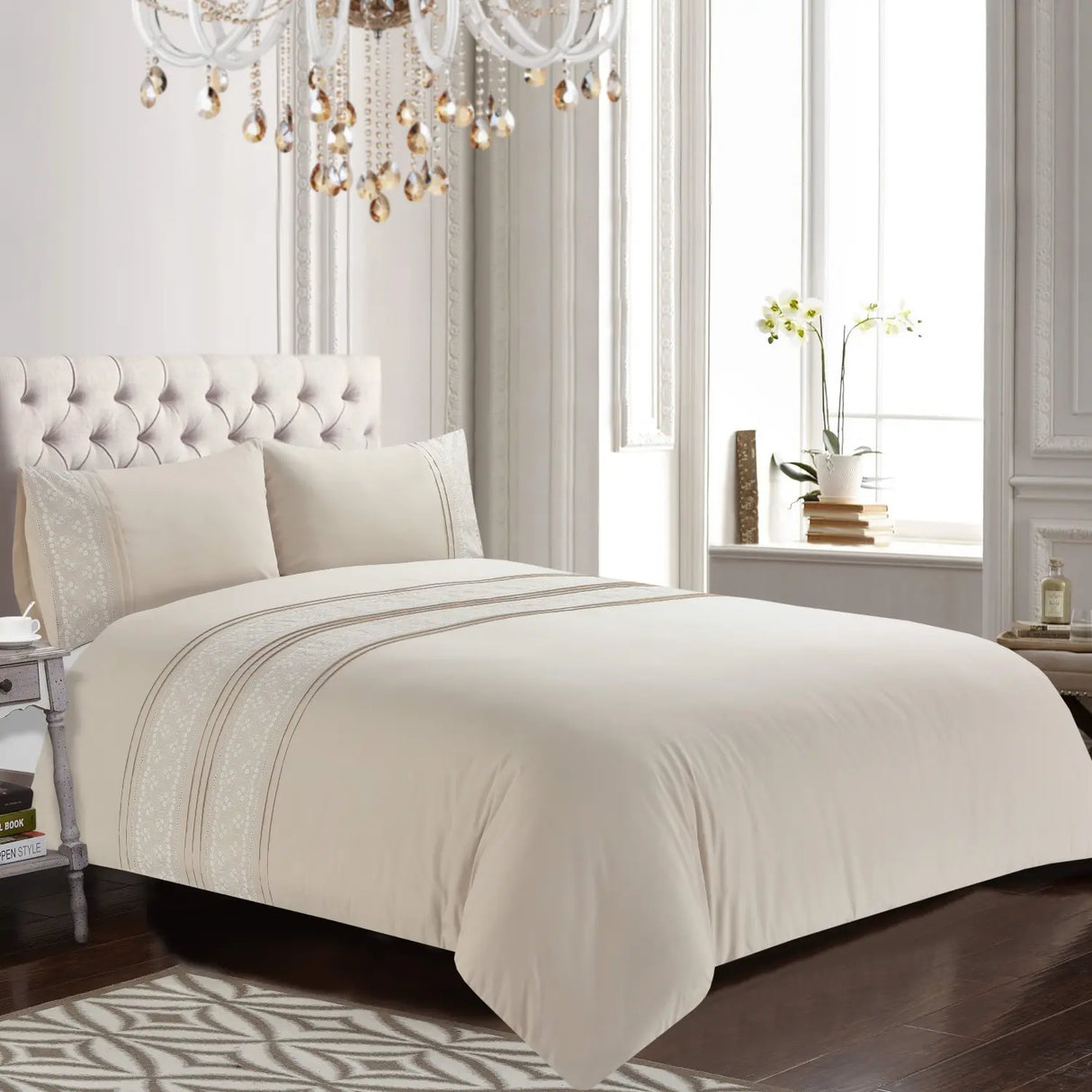 Charlotte Embroidered Duvet Cover Set by Rapport Home