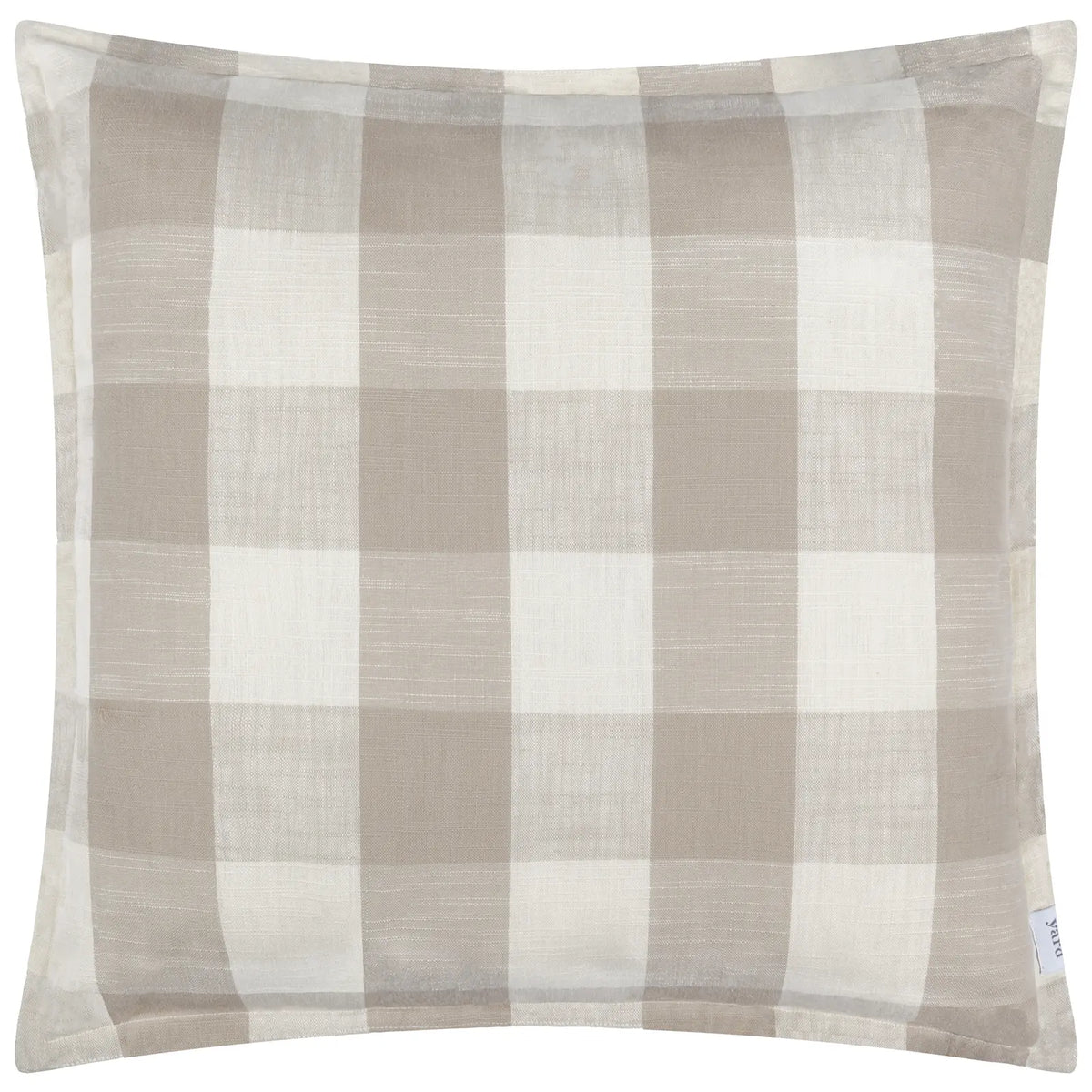 Chesil Check Outdoor 100% Cotton Natural Cushion Cover or Filled Cushion 50cm x 50cm - additional product view 2