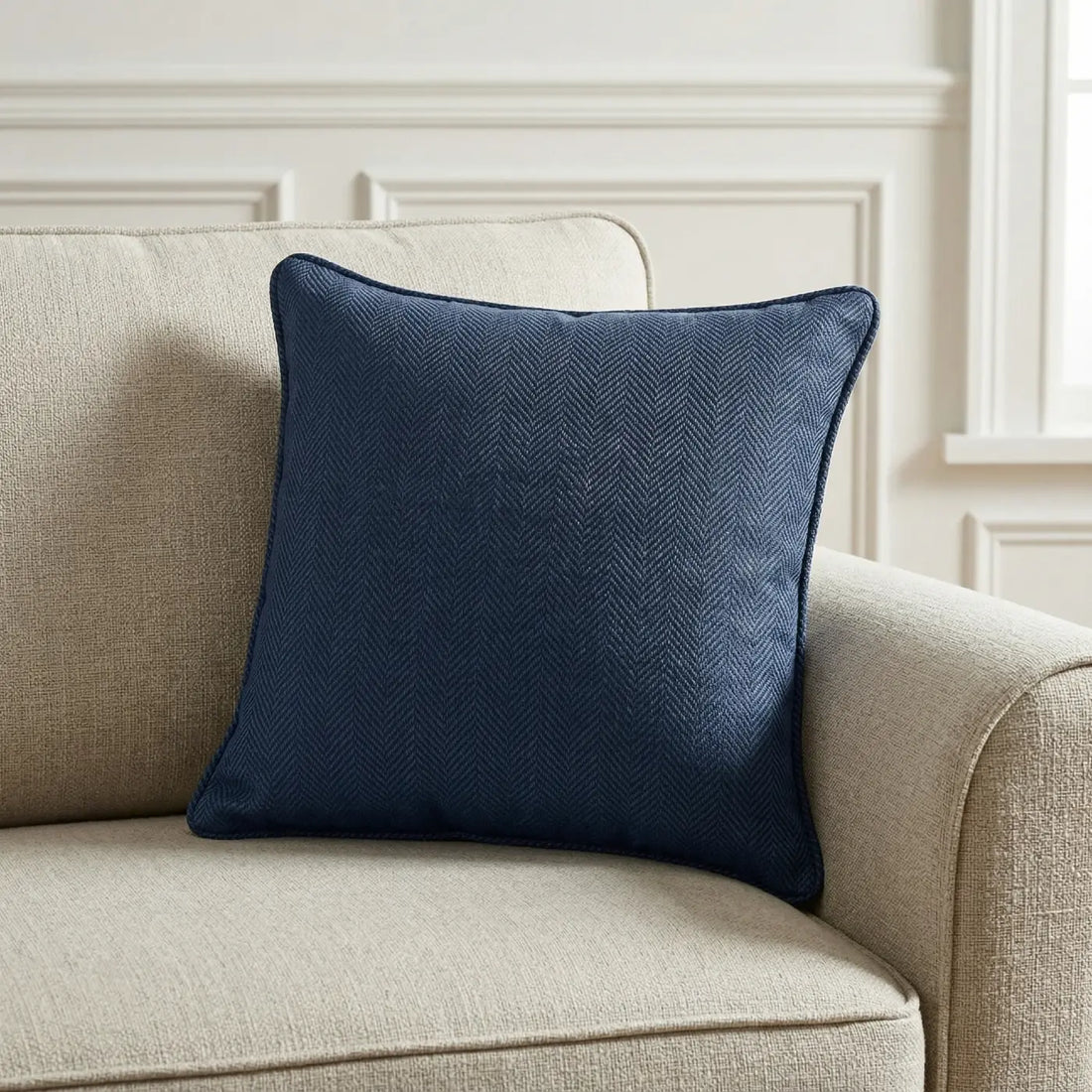 Chester Herringbone Cushion Cover 17x17" 43x43cm