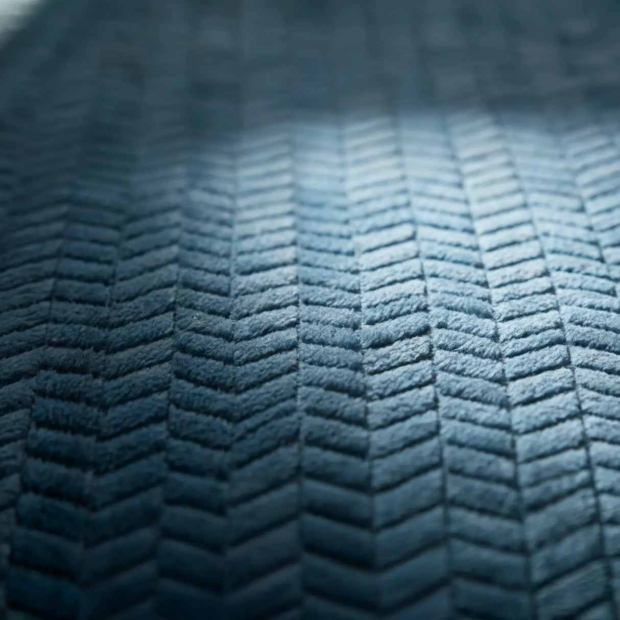 Chevron Teddy Steel Blue Fleece Duvet Cover Bedding Set