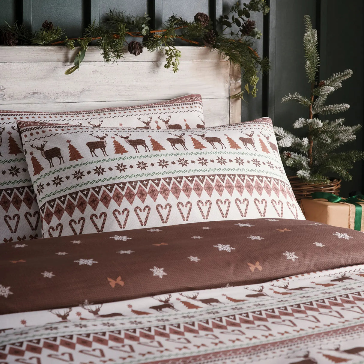 Christmas Fairisle Natural Polycotton Duvet Cover Set - product image 2