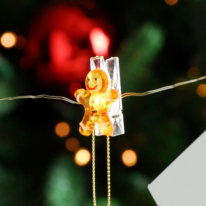 Christmas Gingerbread 10 Dewdrop Peg Lights - Ideal