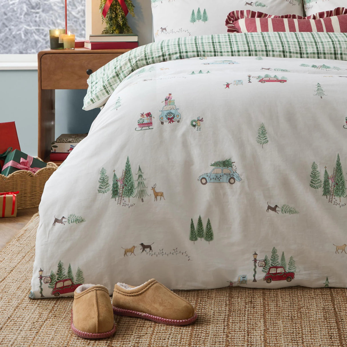Christmas Tree Lane 100% Cotton Duvet Cover Set image 4