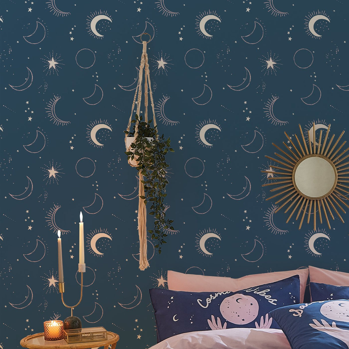 Sassy B Cosmic Babe Wallpaper Navy Blue