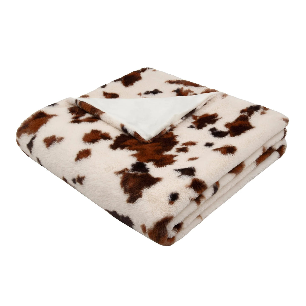 Cow Print Faux Fur Natural Bedspread 150 x 200cm - product image 3