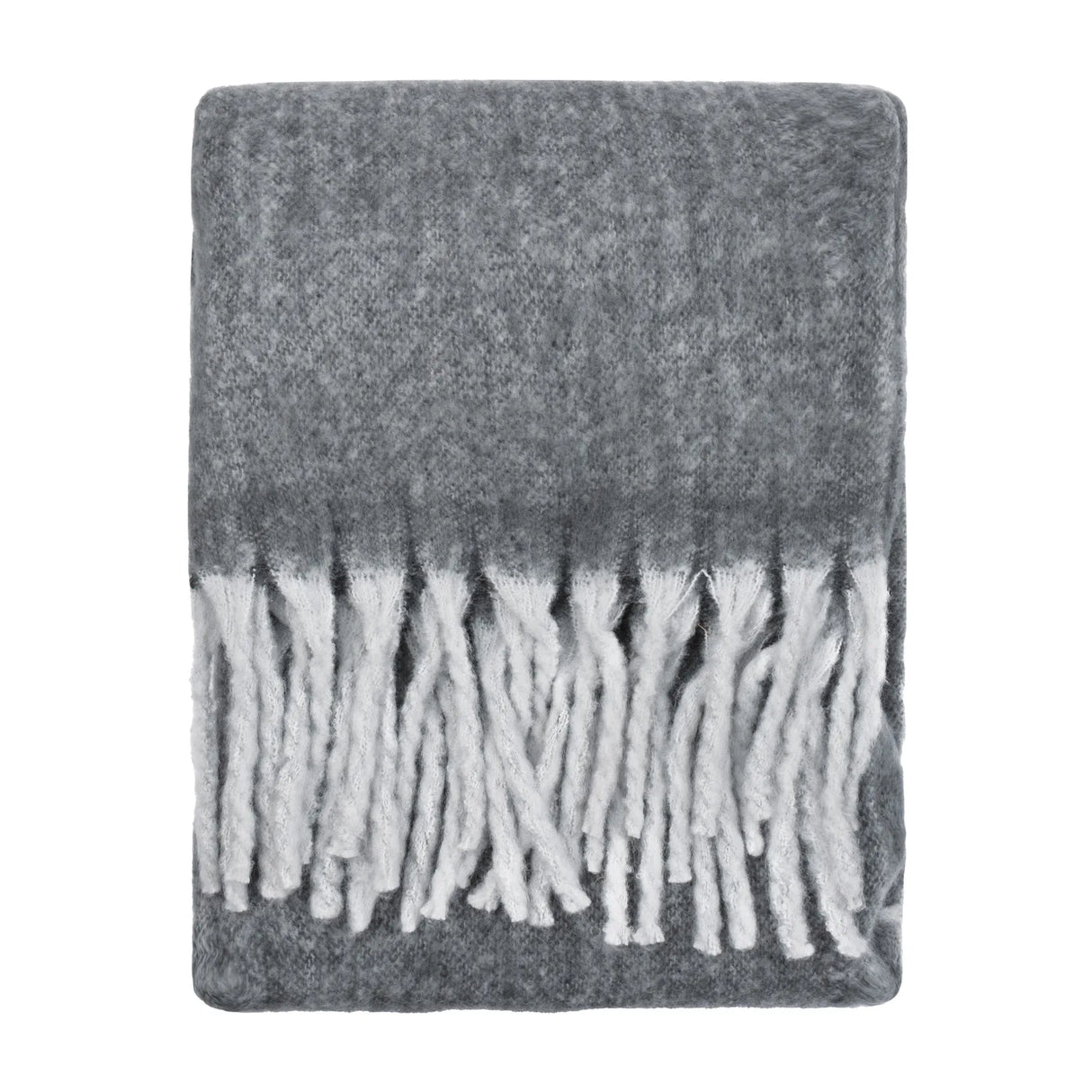 Cozy Woven Tasselled Throw Charcoal 140 x 180cm - image 2