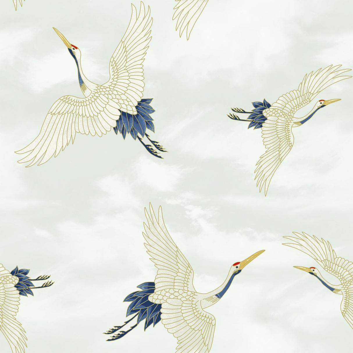 Catherine Lansfield Cranes Wallpaper White