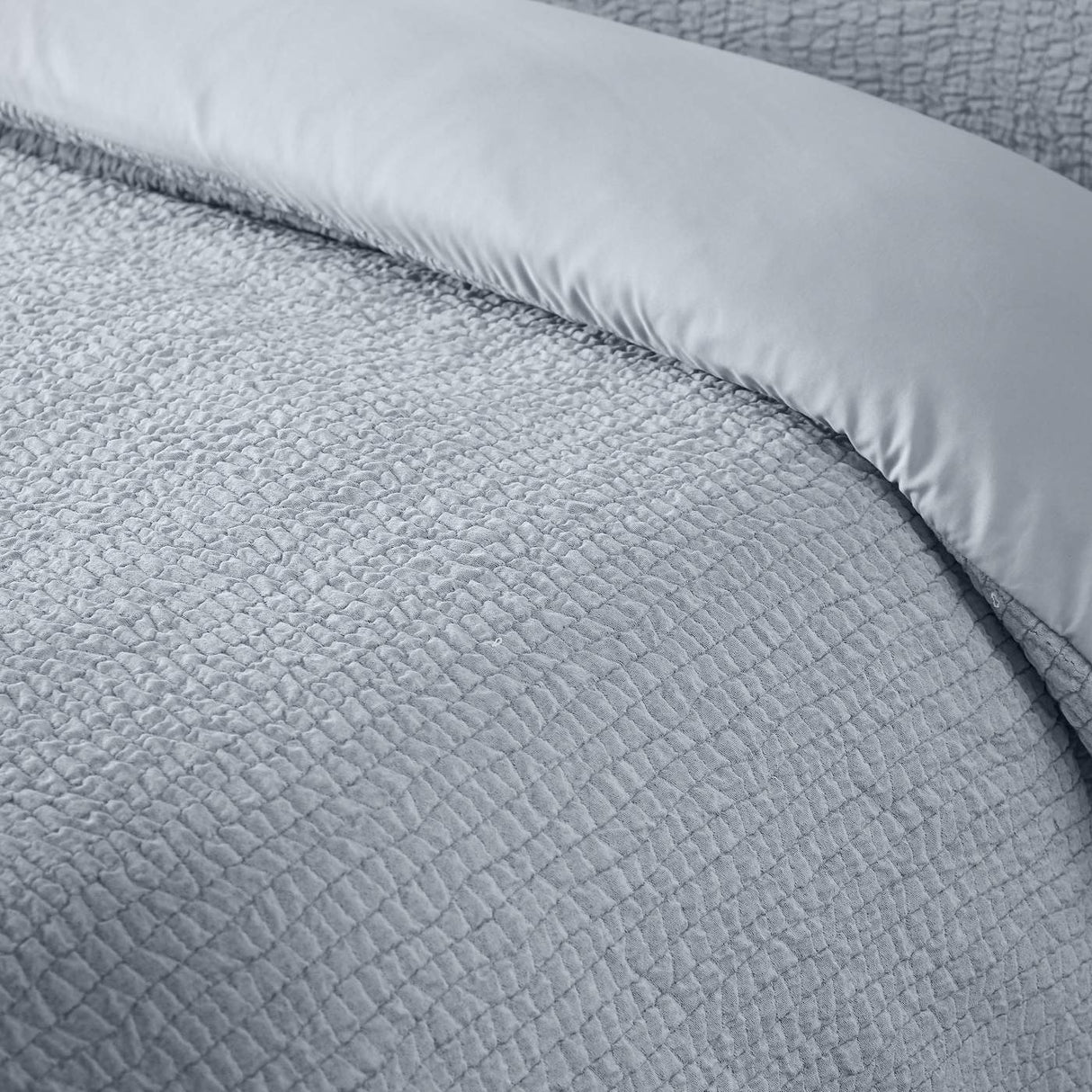 Catherine Lansfield Crinkle Seersucker Duvet Cover Set with Pillowcase Blue