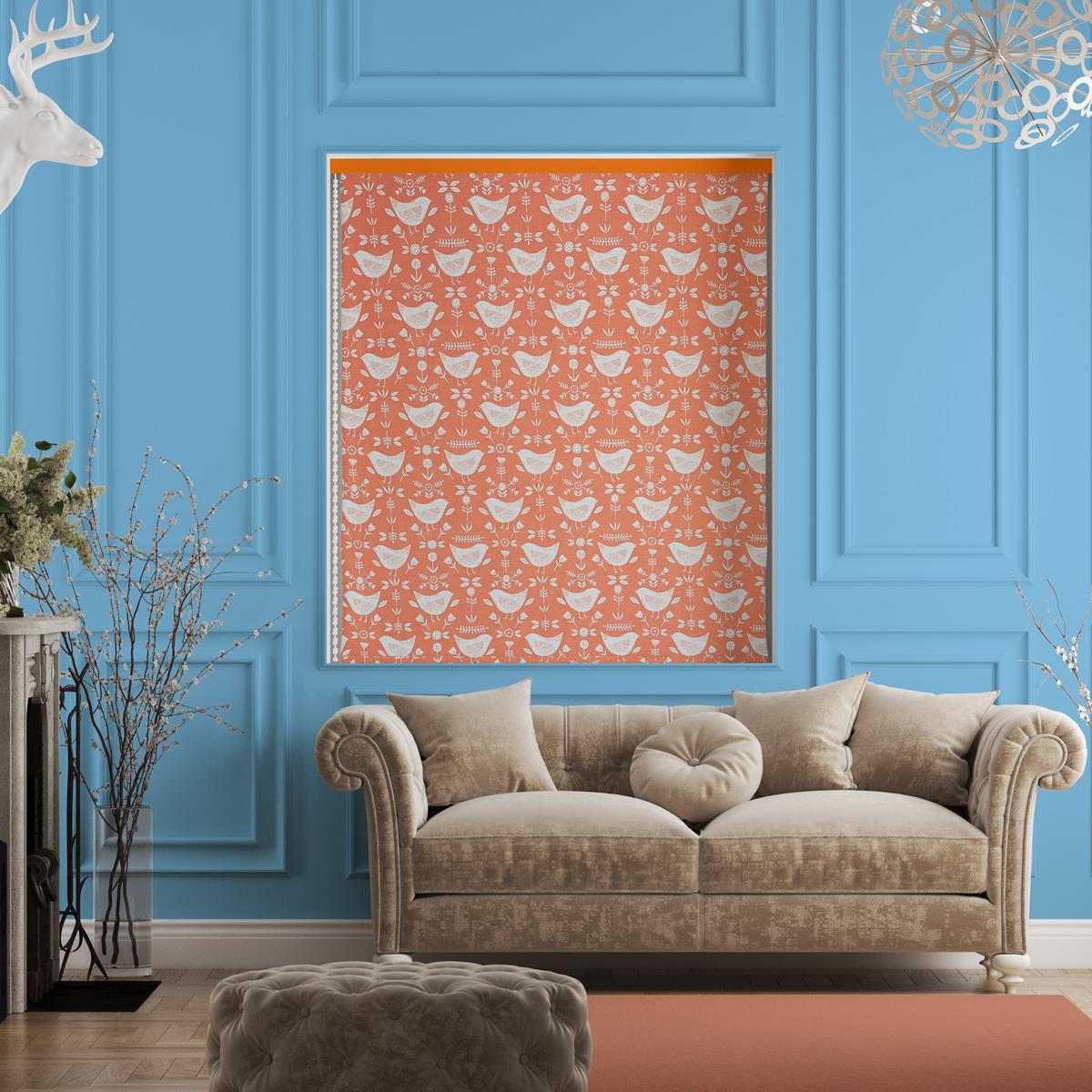 Narvik Burnt Orange Made To Measure Roman Blind by Style Furnishings